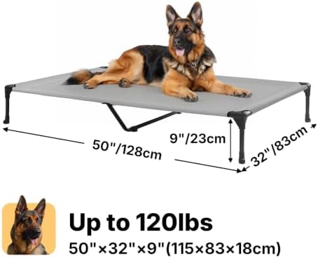 Veehoo Outdoor Elevated Dog Bed Large Sized Dogs, Cooling Raised Dog Cots - Image 6