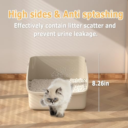 Large Cat Litter Box with High Side Cat Litter Pan Boxes - Image 4