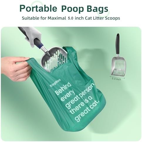 125 Count Cat Poop Bags with Handles, Disposable Litter Bags - Image 4