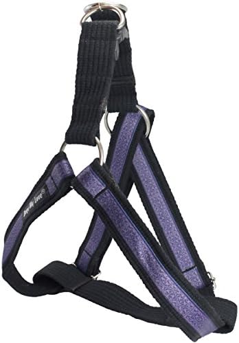 Cotton Web Adjustable Dog Step-in Harness 4 Sizes Violet Patterns - Image 4