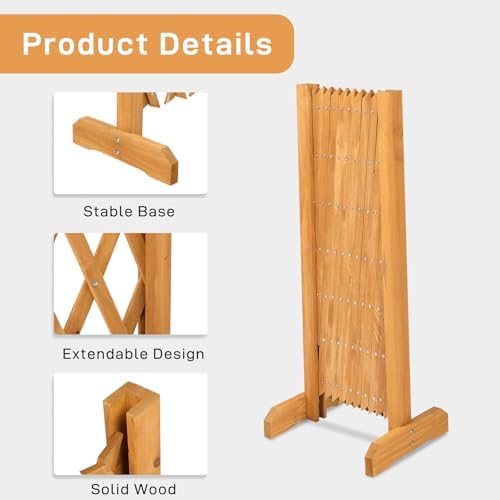 VINGLI 2 Packs Extendable Garden Fence, 27.55 Inch Tall Freestanding Accordion - Image 3