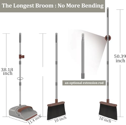 Upgrade Broom and Dustpan Set, Self-Cleaning - Image 2