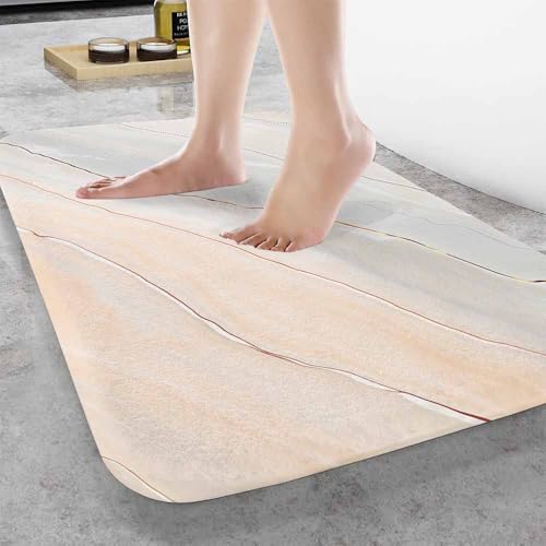 Marble Bath Rugs Microfiber Bathroom Mat Soft Plush Shaggy Shower Mat - Image 2