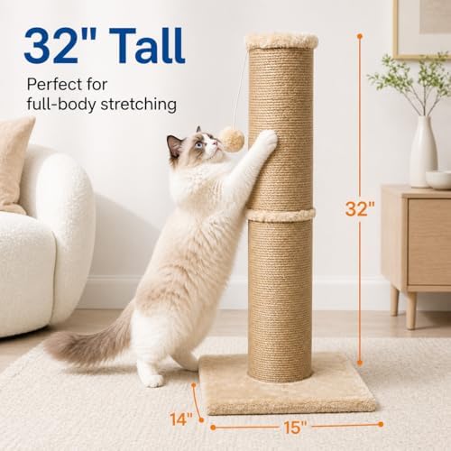 Cat Scratching Post with 5.5 Inch Diameter Sisal Post, 32 Inch - Image 2