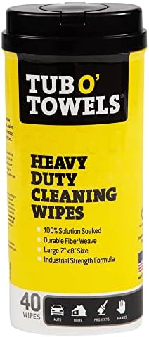 Tub O' Towels Heavy-Duty Multi-Surface Cleaning Wipes, Removes Grease, and by TubOTowels