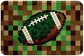 American Football Bath Rug, Pixelated Geometric Grid Shaggy Absorbent Non Slip by Manfei