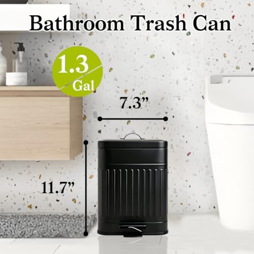 Small Bathroom Trash Can with Lid, Metal Dog Poop Trash Can Outside - Image 2