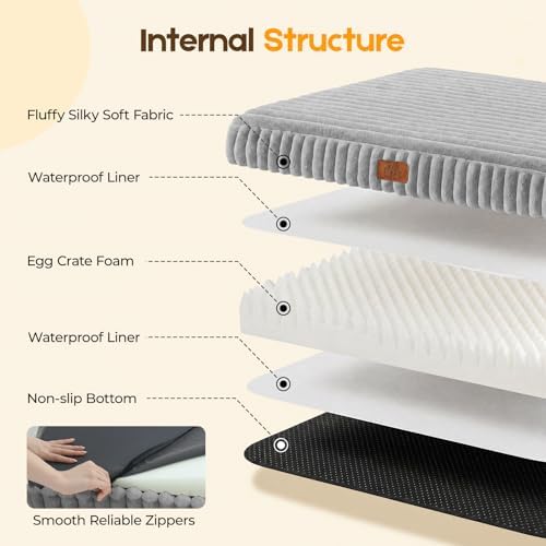 Orthopedic Dog Bed for XL Dog, Waterproof Washable Pet Bed for Crate - Image 3