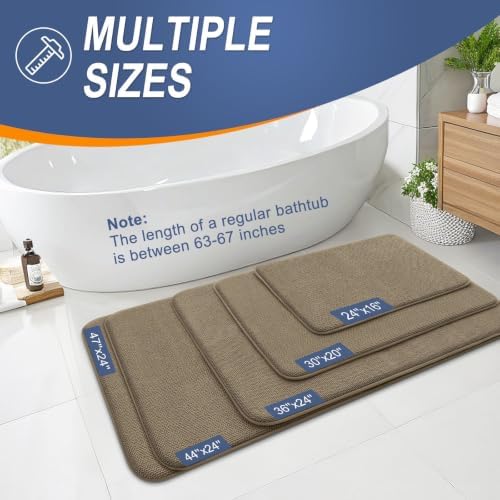 OLANLY Memory Foam Bathroom Runner Rugs 40x24, Absorbent Long Bath Mat - Image 5