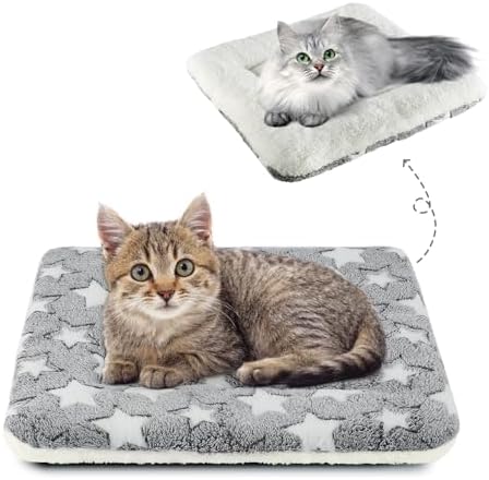 Mora Pets Cat Bed Ultra Soft Dog Crate Pad Star Print 14 x 17.5 inch Grey by MoraPets