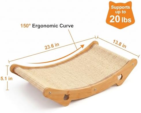 Cat Scratcher & Scratching Lounge, 3-in-1 Sisal Bed & Hammock - Image 3