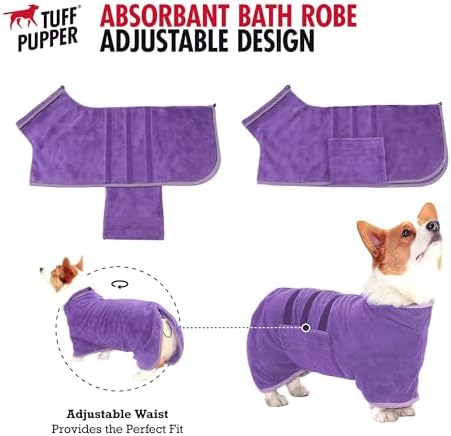 Tuff Pupper Fast Drying Dog Bath Robe | 800 GSM Plush Dog Towel - Image 4