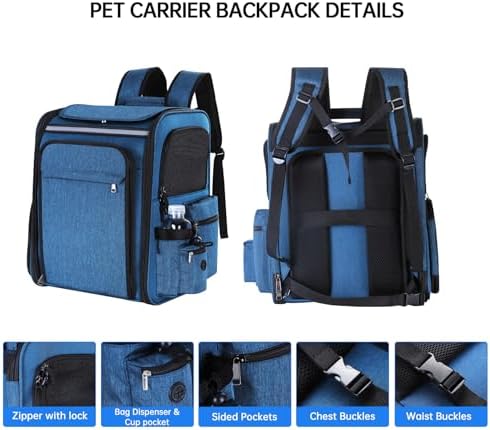 Cat Carrier Backpack for Travel, Dog Carrier Backpack for Large cat, Small Dogs - Image 6