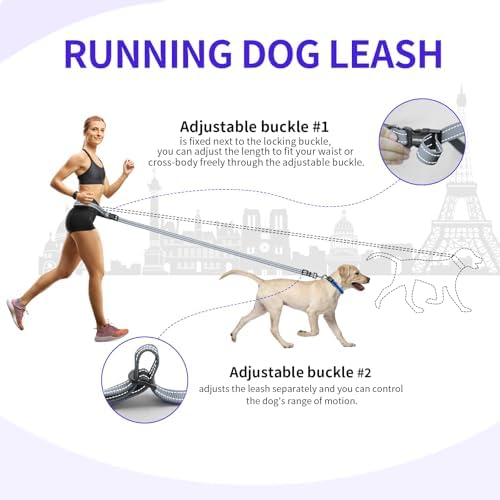 Kazazoo Hands-Free Dog Leash Adjustable Length 5-8 Ft, Waist - Image 6