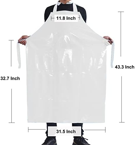 ELEBOX Waterproof Oil Proof Bib Apron Utility Apron Chemical Resistant Apron - Image 3