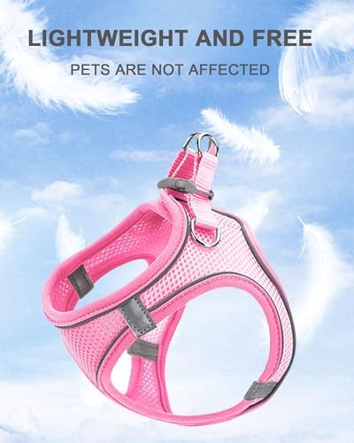 M Red Soft Mesh Dog Harness and Leash Set, No Escape Puppy Harnesses - Image 2