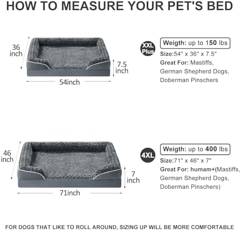 WNPETHOME Orthopedic Washable Human Dog Bed - Image 7