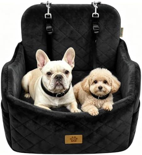 Dog Car Seats for Small Dogs Up to 35 lbs, Machine Washable Puppy Car Seat by Ishineon