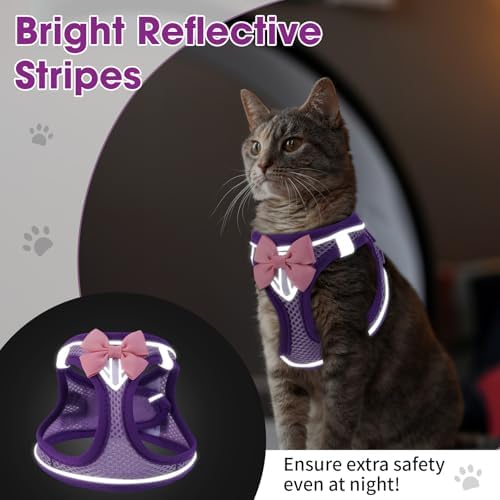 Cat Vest Harness and Leash Set, Escape Proof Kitten Harness Purple M - Image 5
