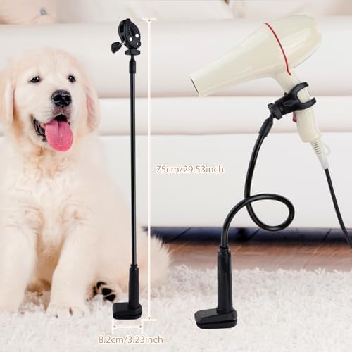 DYNWAVE Dog Hair Dryer Stand, Pet Grooming Table Hair Dryer Holder Hose Tube - Image 3