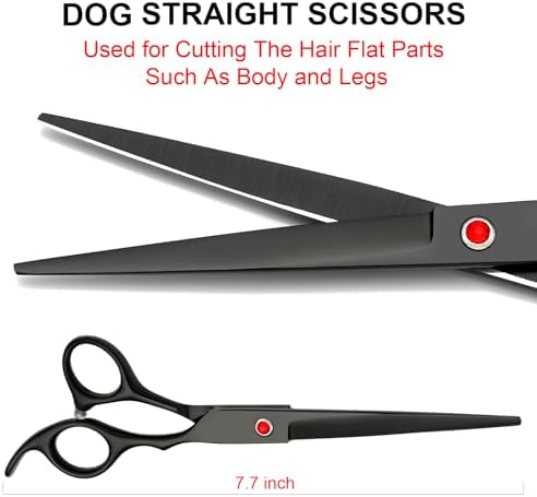 TINMARDA Dog Grooming Kit, Titanium Black Stainless Steel Dog Grooming Scissors - Image 5