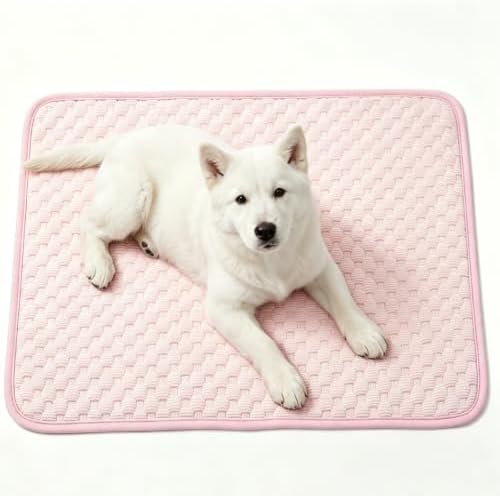 Dog Cooling Mat for Dogs Medium Pets, Gel Free Ice Silk Self Cooling Pad by Fhodigogo