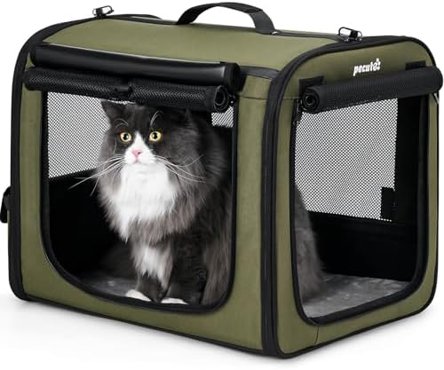 Dog Car Carrier Light Weight 19.7×16.9×14.8in, Foldable Dog Carrier by pecute