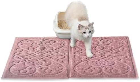 PetLike 2pk 30x18 inch Cat Litter Box Mat, Thick Kitty Litter Trapping Mat by PetsLikePetLike