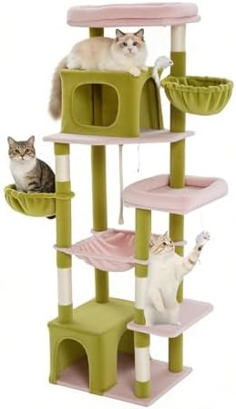 Upgraded 69.7 Inch Multi Level Cat Tree Perches Condos Hammocks Basket Toy by Unknown