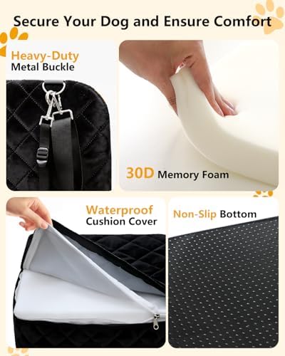 Dog Car Seats for Small Dogs Up to 35 lbs, Machine Washable Puppy Car Seat - Image 5