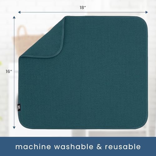 S&T INC. Dish Drying Mat, Tapestry Blue - Image 6