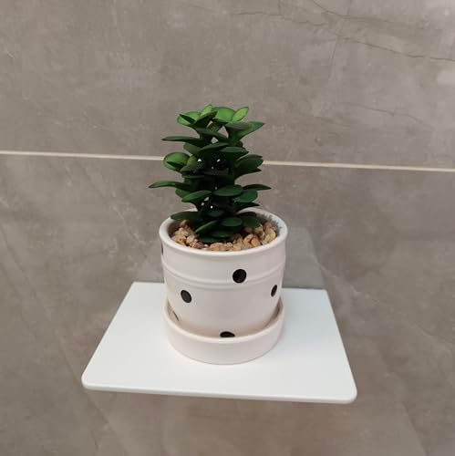6 Inch White Floating Wall Shelf, Rustproof Aluminum Alloy Wall Mounted Storage - Image 6