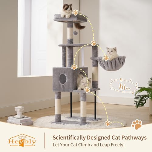 Heybly Cat Tree with Toy, 49.2 inch Cat Tower - Image 4