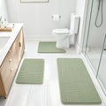 Ophanie Sage Green Bathroom Rugs Sets 3 Piece, Soft Chenille Bath Mat, Non Slip by Ophanie