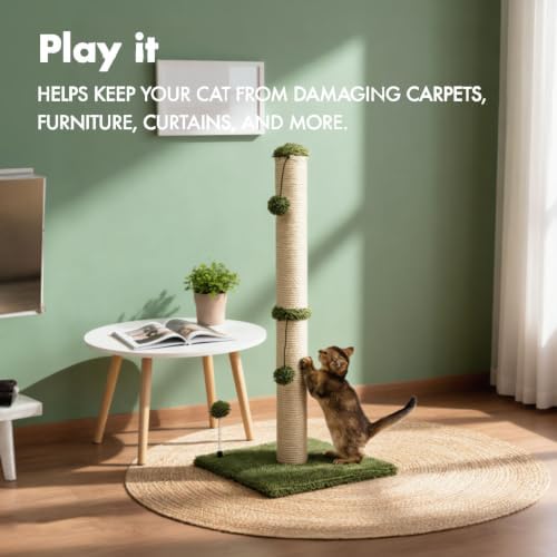 MECOOL 34“ Tall Cat Scratching Post Premium Basics Kitten Scratcher Sisal - Image 3