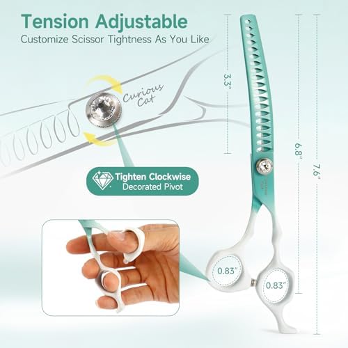 Curved Chunkers Scissors for Dog Grooming-7" Dog Grooming Scissors - Image 2