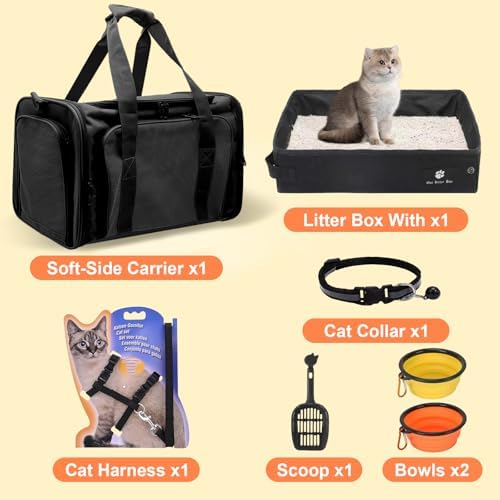 Cat Carrier with Litter Box, Cat Travel Carrier Soft Sided & Foldable Travel - Image 2