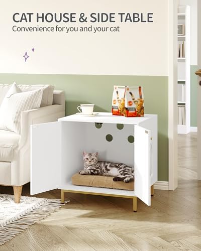 Hzuaneri Cat Litter Box Enclosure, Hidden Litter Box Furniture, Sisal Mat - Image 3