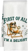English Bulldog Kitchen Towel, Cute Dog Hand Towel, Funny Dog Lover Gift by Huastatewolf