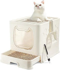 Cat Litter Box with Lid, Covered Top Entry Kitten Litter Pan by Pawsayes