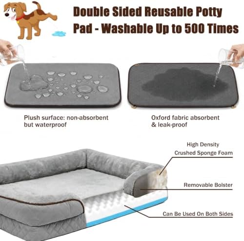 Large Dog Sofa Bed with Reusable Potty Pad - Image 2