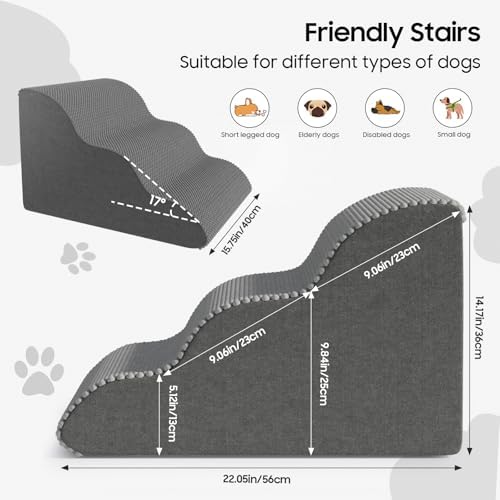Pet Stairs for Small Dogs and Cats, Comfortable Curved Design - Image 2