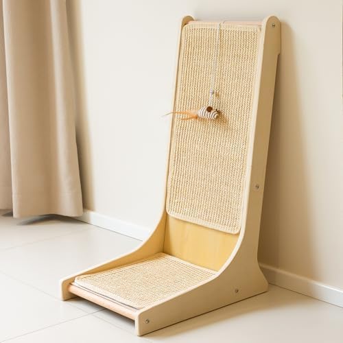 PETKARAY Sisal Cat Scratcher, Upright Cat Scratch Pad Wall Mounted, Vertical by PETKARAY