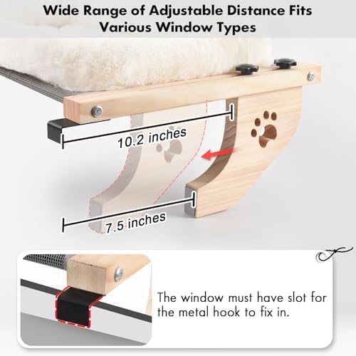 AMOSIJOY Wooden Cat Windowsill Perch - Image 5