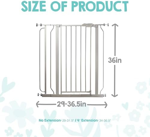 Regalo Safety 36" Extra Tall Baby Gate, Bottom of Stairs & Doorways - Image 2