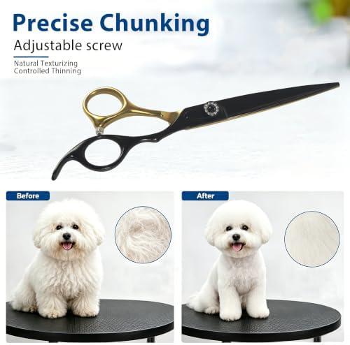 7" Dog Grooming Straight Shears, Professional Dog Scissors - Image 4