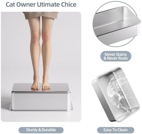 2PACK Stainless Steel Cat Litter Box - Image 4