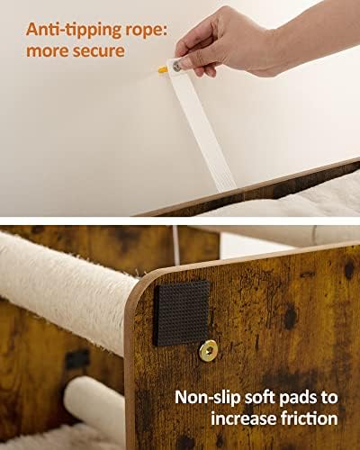 FourFurPets Modern Cat Tree for Large Cats, Full Sisal Cat Scratching Post - Image 6
