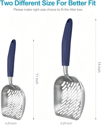 WePet Cat Litter Scoop, Aluminum Alloy Sifter, Kitty Metal Scooper, Deep Shovel - Image 2