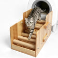 Wooden Automatic Litter Box Steps/Ramp by MOOGROUPETSFRIEND